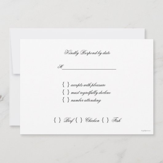 木、 カントリー調の素朴さ、 カスタムの出欠返信、 レスポンス 招待状 (裏面)