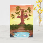 木 カード (黄色い花)