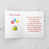 木、サンタのテディー・ベアカードとの初めてのクリスマス シーズンカード (内部)