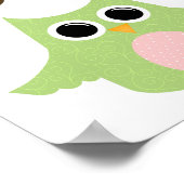 木、フクロウ、鳥のポスター ポスター (角)