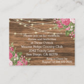 木、ランタン、ピンクのメイブの花 – 披露宴E エンクロージャーカード (裏面)