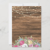 木、ランタン、美しい春の花結婚の 招待状 (裏面)