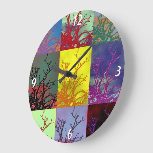 木 ラージ壁時計 (傾斜)