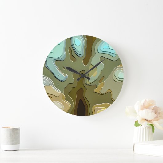 木 ラージ壁時計 (ホーム)