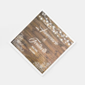 木、レース、きらめくライト結婚ズ スタンダードランチョンナプキン (角)