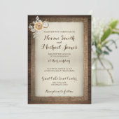 木、レース＆麻のラスティックウェディング招待状 招待状 (スタンド正面)