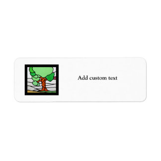 木 |ヴィンテージステンドグラス1920年頃 ラベル