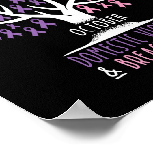 木 – 乳がんと家庭内暴力が待ち受けている ポスター (角)