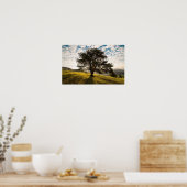 木、夜明け。美しい自然 ポスター (キッチン)