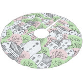 木、家、春都市景観 ブラッシュドポリエステルツリースカート (アングル)