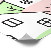 木、家、春都市景観 ポスター (角)