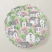 木、家、春都市景観 ラウンドクッション (裏面)