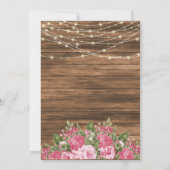 木、提灯、メイブピンク結婚の花 招待状 (裏面)