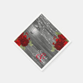 木・提灯・紅花 スタンダードカクテルナプキン (角)