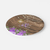 木、提灯、紫の花 ペーパープレート (アングル)