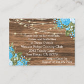 木、提灯、赤ちゃん青の花 – 披露宴 エンクロージャーカード (裏面)