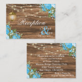 木、提灯、赤ちゃん青の花 – 披露宴 エンクロージャーカード (正面/裏面)