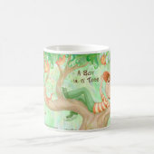 木-木の男の子のマグの男の子 コーヒーマグカップ (中央)