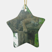 木、森、自然、野生動物上の眠る虎 セラミックオーナメント (左)