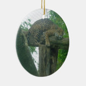 木、森、自然、野生動物上の眠る虎 セラミックオーナメント (右)