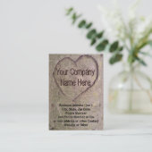 木、自然で切り分けられるハート 名刺 (スタンド正面)