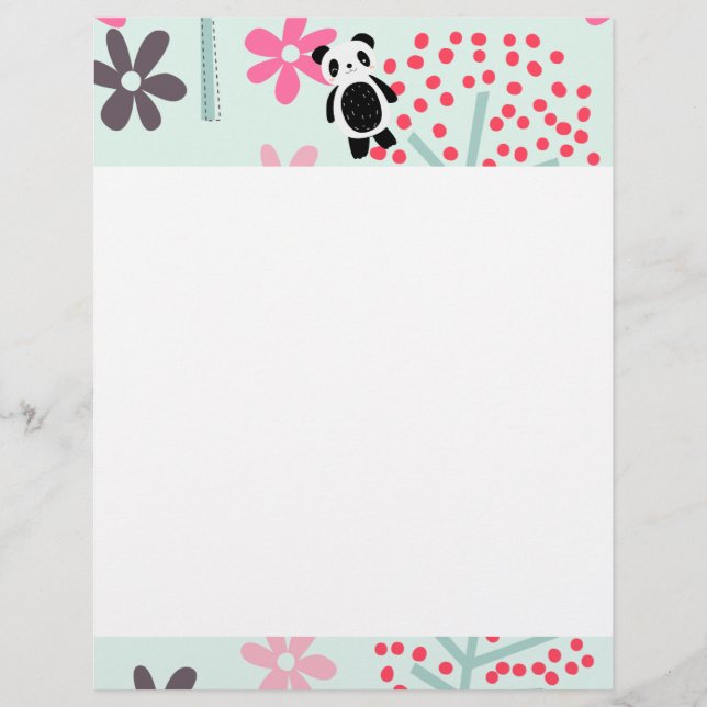 木、花、パンダのクマ (正面)