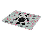 木、花、パンダのクマ カッティングボード (角)