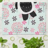 木、花、パンダのクマ キッチンタオル (折り畳み)