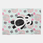 木、花、パンダのクマ キッチンタオル (横)