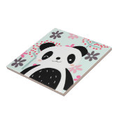 木、花、パンダのクマ タイル (側面)