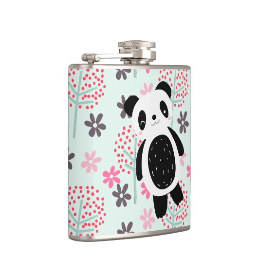 木、花、パンダのクマ フラスク (右)