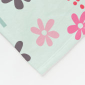 木、花、パンダのクマ フリースブランケット (角)