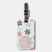 木、花、パンダのクマ ラゲッジタグ (正面縦)