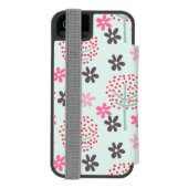 木、花、パンダのクマ INCIPIO iPhoneウォレットケース (フォリオ裏面)