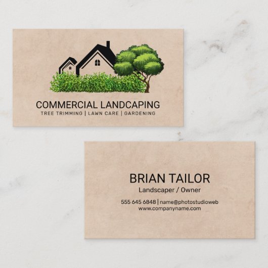 木 | 造園 | ハウス 名刺 (正面/裏面)