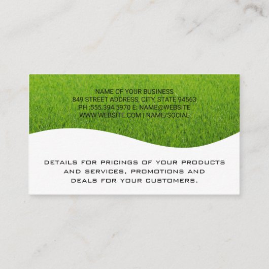 木 | 造園 | 庭師 | 芝生 名刺 (裏面)