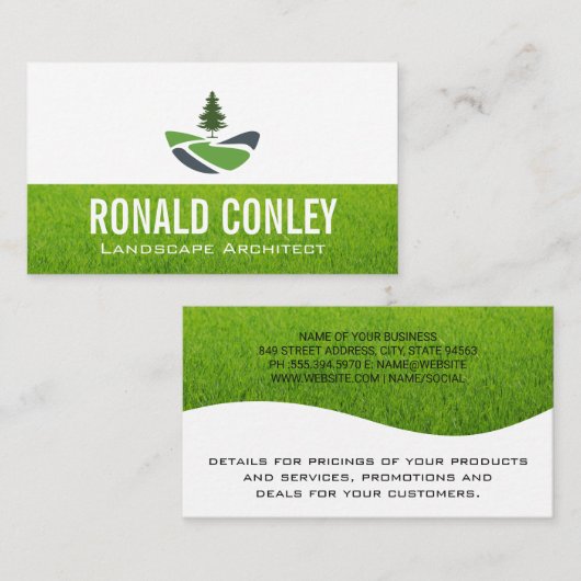 木 | 造園 | 庭師 | 芝生 名刺 (正面/裏面)
