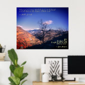 木、雲、山と引用文ポスター ポスター (ホームオフィス)