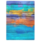 木#4のカラフルなアクリルの絵画 クリップボード (裏面)