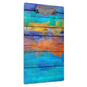 木#4のカラフルなアクリルの絵画 クリップボード (右)