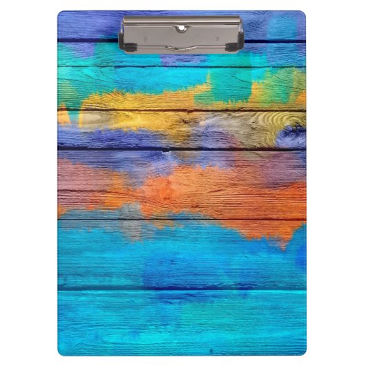 木#4のカラフルなアクリルの絵画 クリップボード (正面)