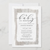 木Aベビー素朴が赤ちゃんシャワーを醸造している 招待状 (正面)