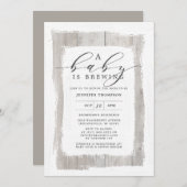 木Aベビー素朴が赤ちゃんシャワーを醸造している 招待状 (正面/裏面)