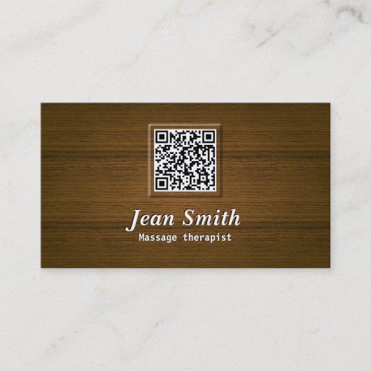 木QRコードマッサージセラピストの名刺 名刺 (正面)