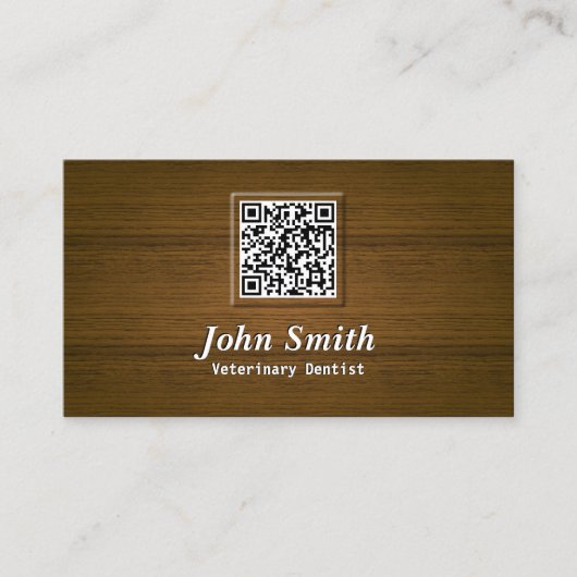 木QRコード獣医の歯科医の歯科医院 名刺 (正面)