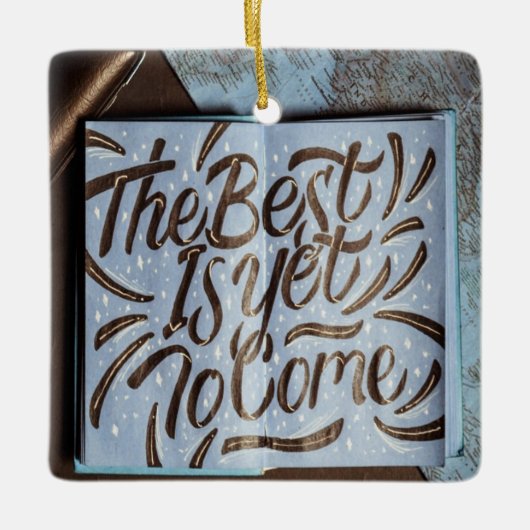 未だ幸せ最高のなおもしろいの愛は セラミックオーナメント (正面)