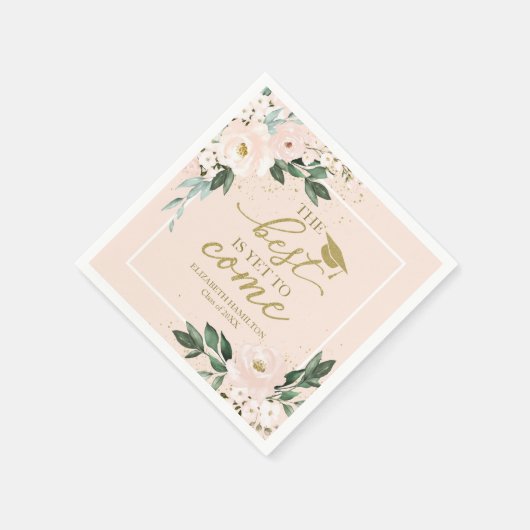 未だ最高の赤面フローラ来パーティーに達しない スタンダードカクテルナプキン (角)