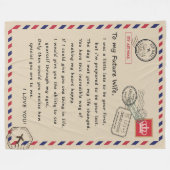 未パーソナライズされた来の妻への手紙 フリースブランケット (正面(横))