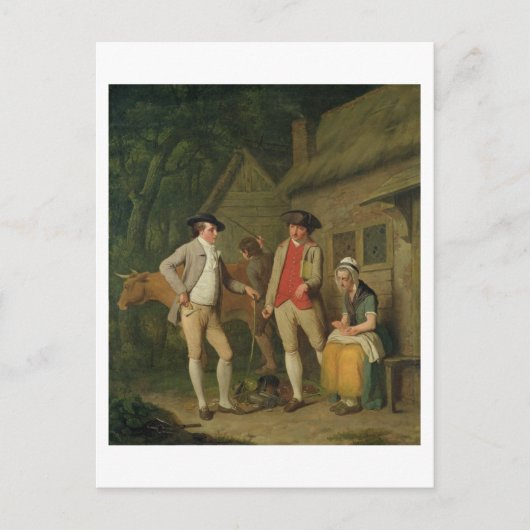 未亡人コスタードの牛と商品,税のために割れた ポストカード (正面)