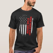 未亡人メーカーのハート攻撃を生き残ったアメリカ国旗RE Tシャツ (正面)